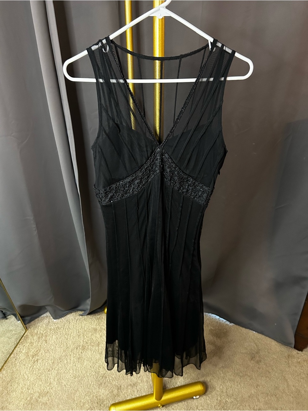 20s Inspired Beaded Little Black Dress